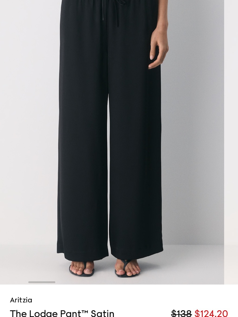 XXS Aritzia Black Satin Lodge Pants - Picture 3 of 6